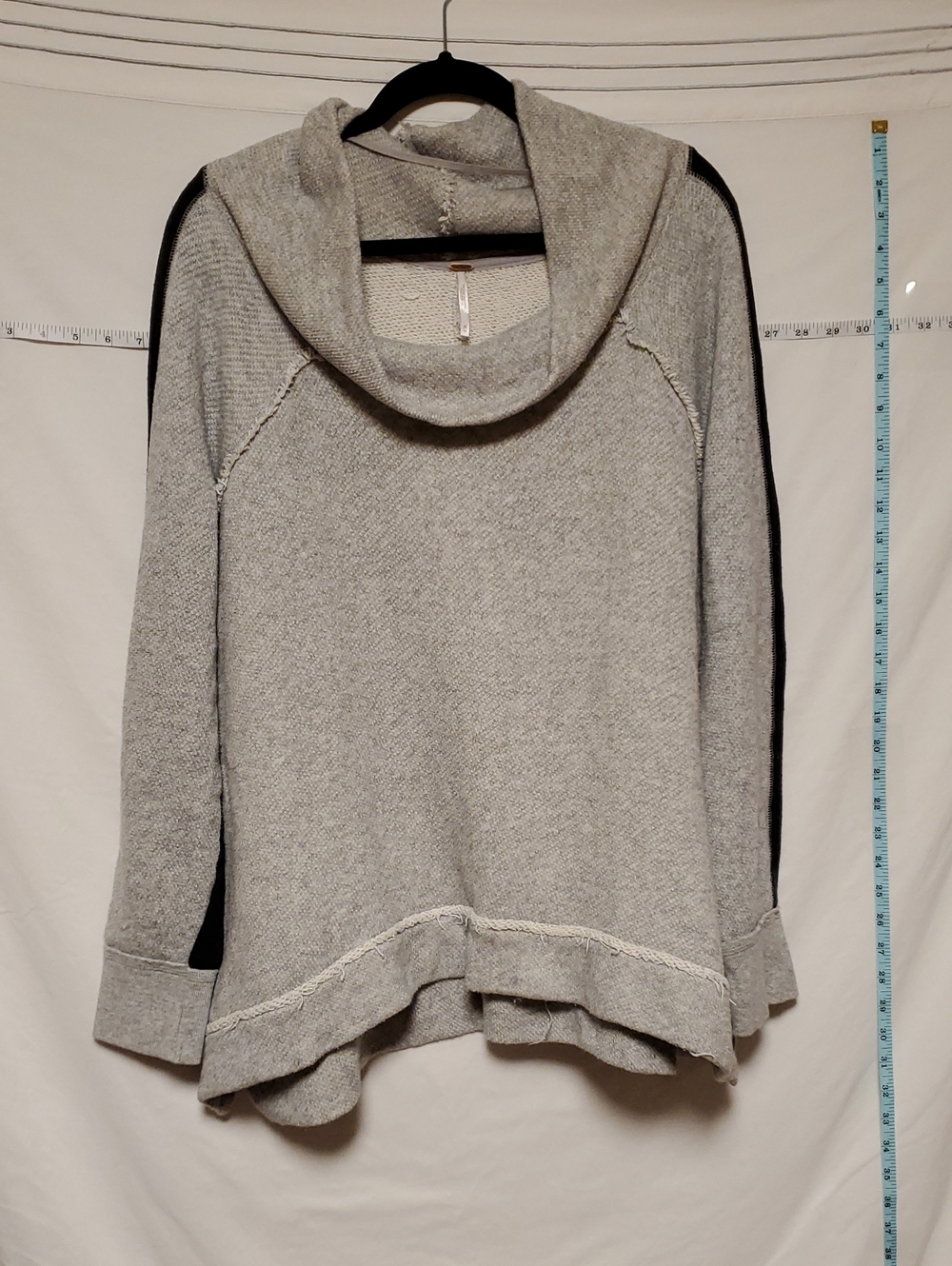 Free People Grey Oversized Cowl Neck Asymetrical weater Med
